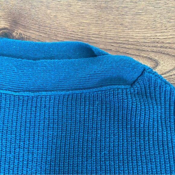 Topshop Teal Knit Sweater with Button Accents - Picture 5 of 14